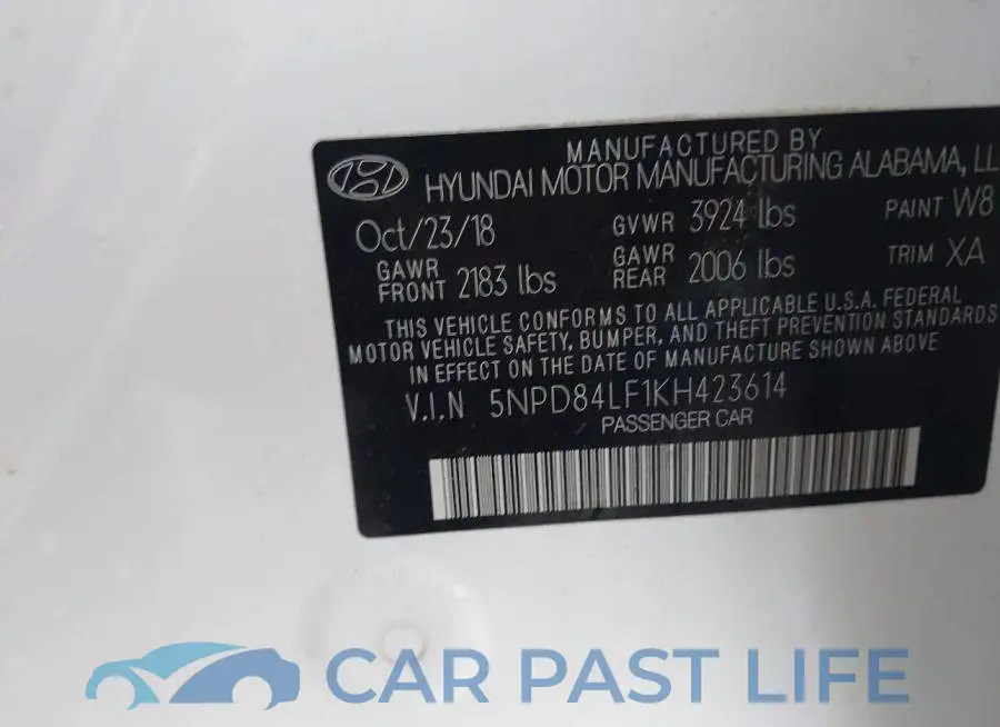 5NPD84LF1KH423614# 9