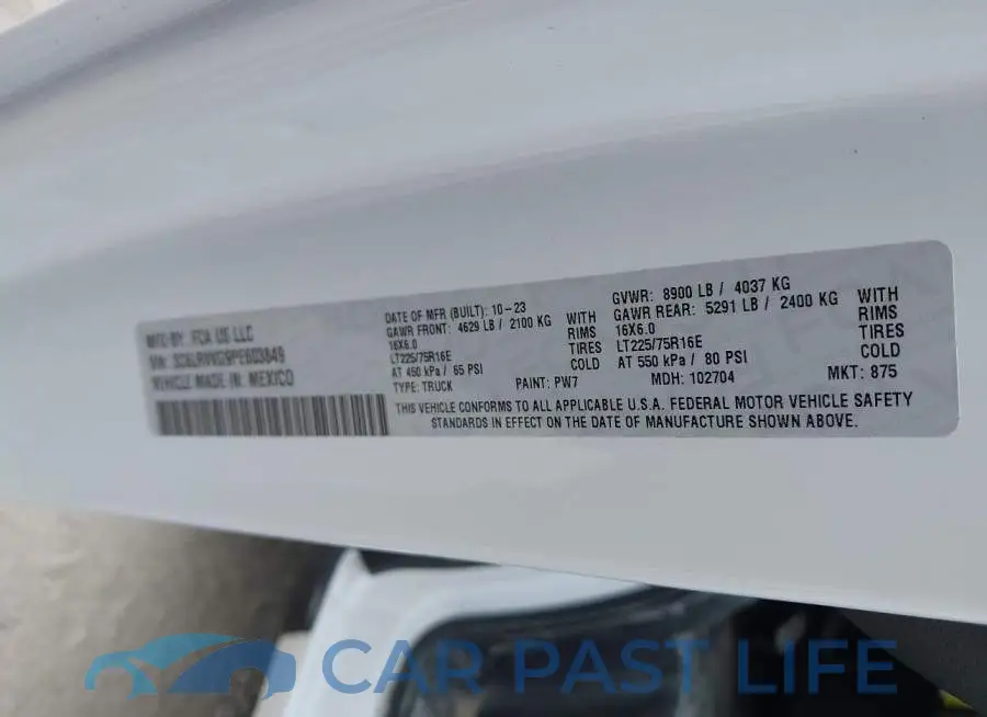3C6LRVVG9PE603849# 9