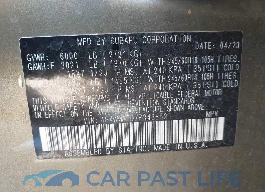 4S4WMAED7P3438521# 9