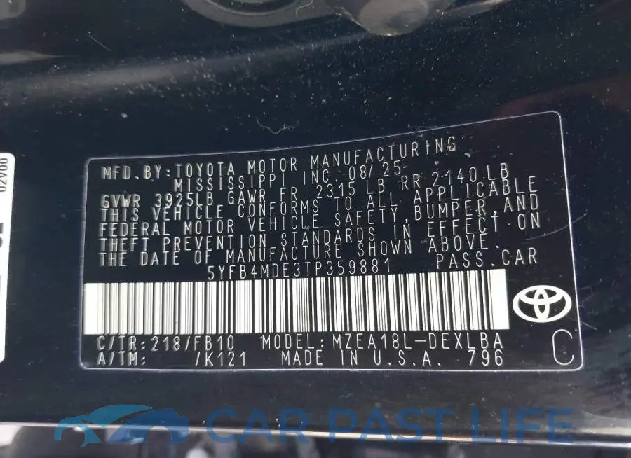5YFB4MDE3TP359881# 9