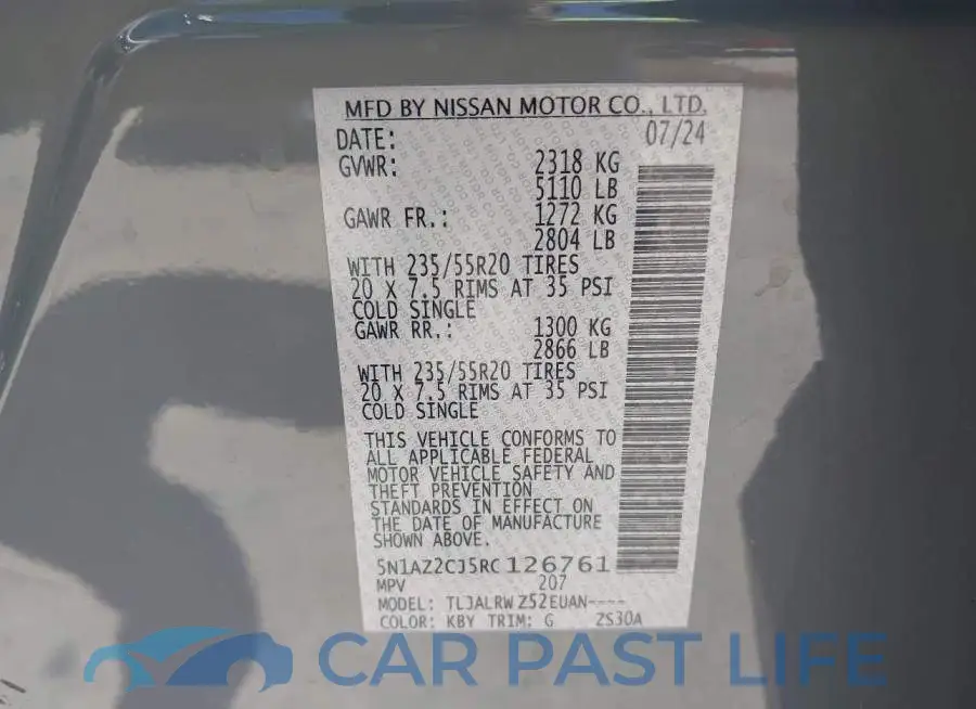 5N1AZ2CJ5RC126761# 9
