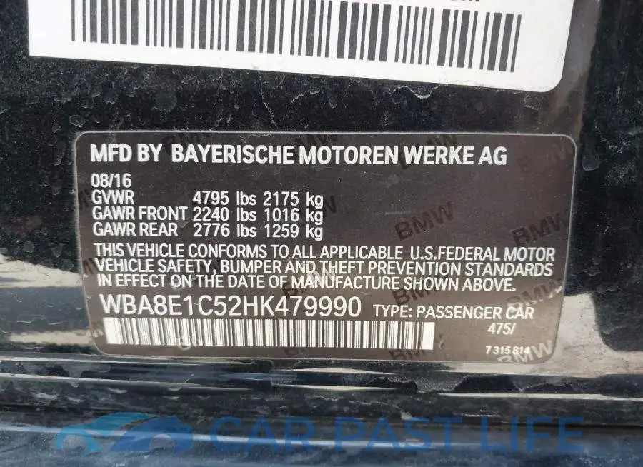 WBA8E1C52HK479990# 9