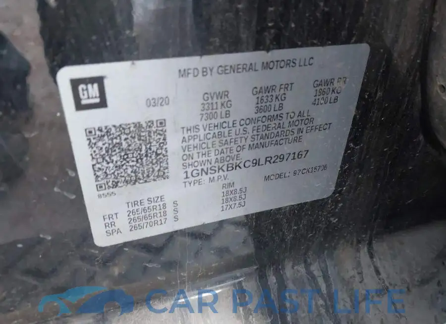 1GNSKBKC9LR297167# 9
