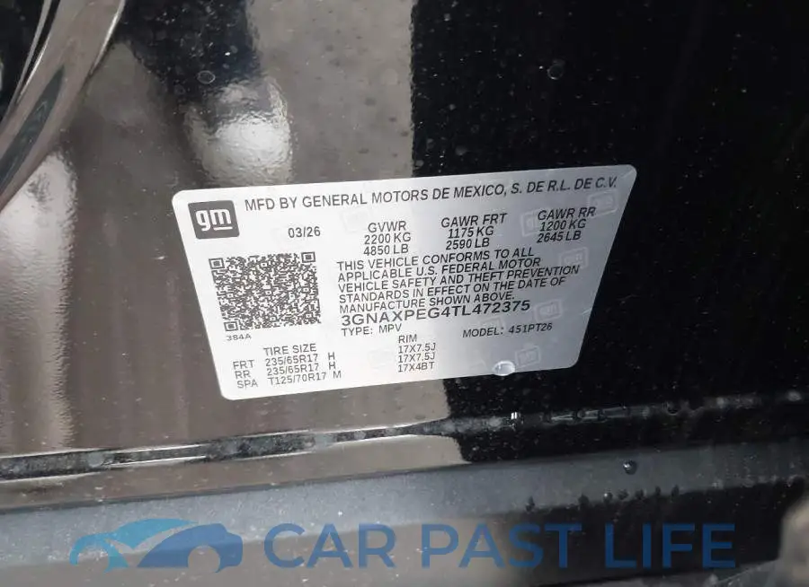 3GNAXPEG4TL472375# 9