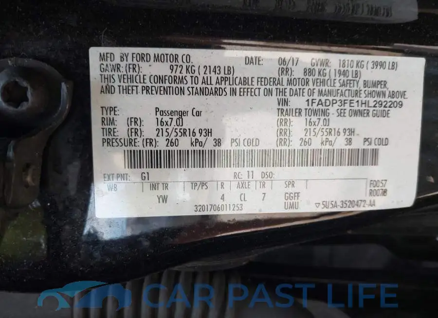 1FADP3FE1HL292209# 9