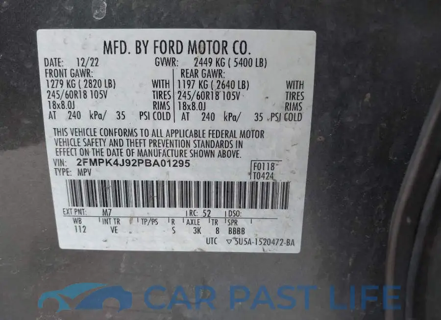 2FMPK4J92PBA01295# 9