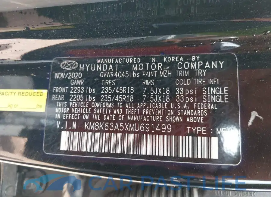 KM8K63A5XMU691499# 9
