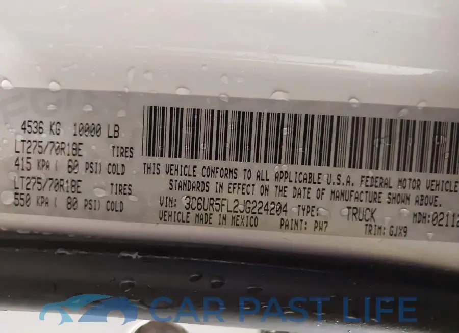 3C6UR5FL2JG224204# 9