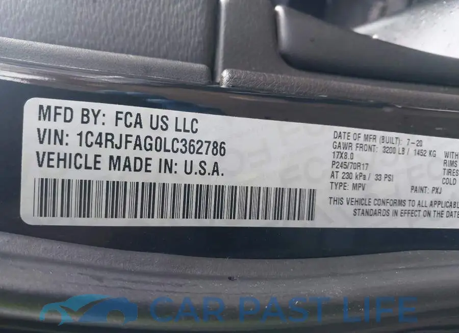 1C4RJFAG0LC362786# 9