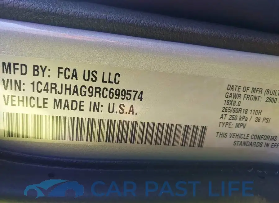 1C4RJHAG9RC699574# 9