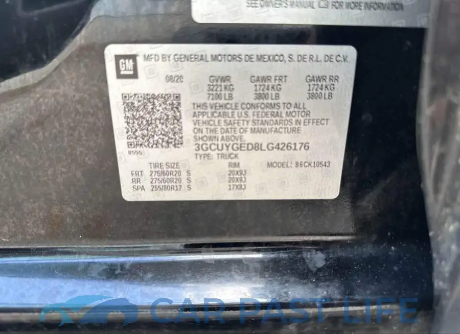 3GCUYGED8LG426176# 9