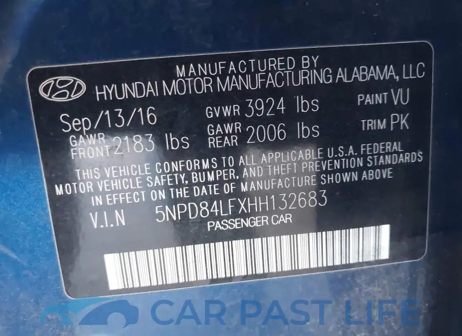 5NPD84LFXHH132683# 9