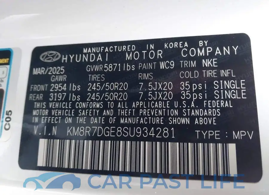 KM8R7DGE8SU934281# 9