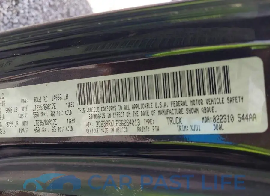 3C63RRKL6GG264013# 9