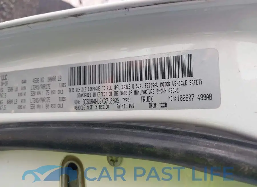 3C6UR4HL6KG712905# 9