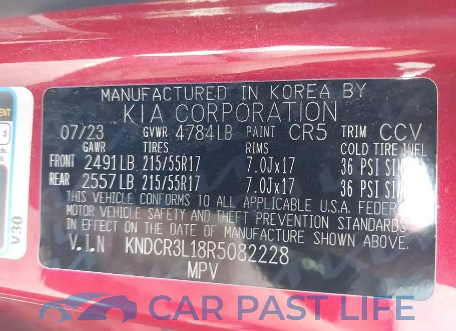 KNDCR3L18R5082228# 9