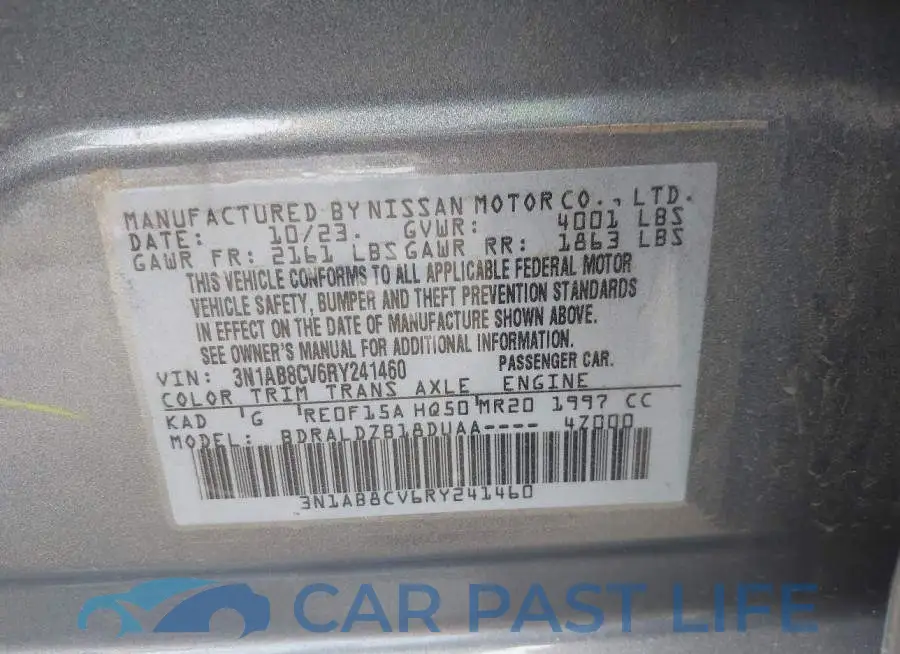 3N1AB8CV6RY241460# 9