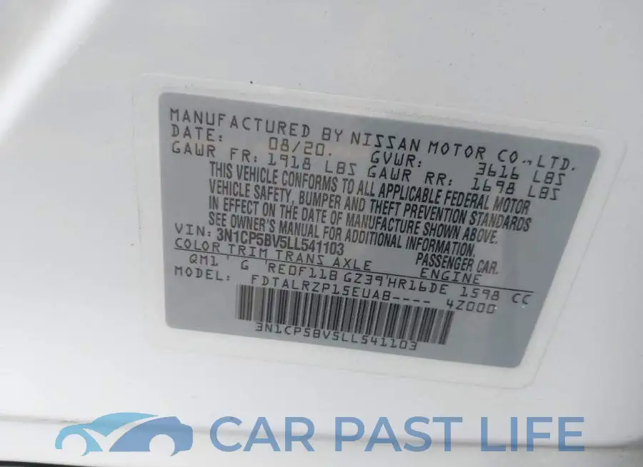 3N1CP5BV5LL541103# 9