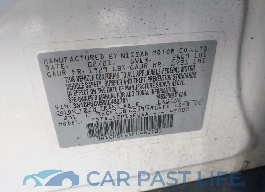 3N1CP5CV5ML482781# 9