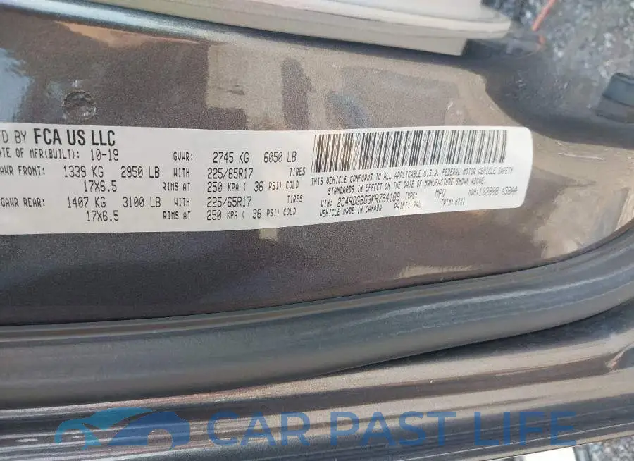 2C4RDGBG3KR794189# 9
