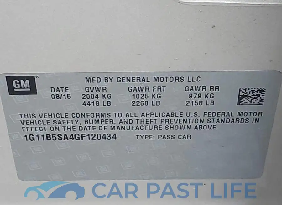 1G11B5SA4GF120434# 9