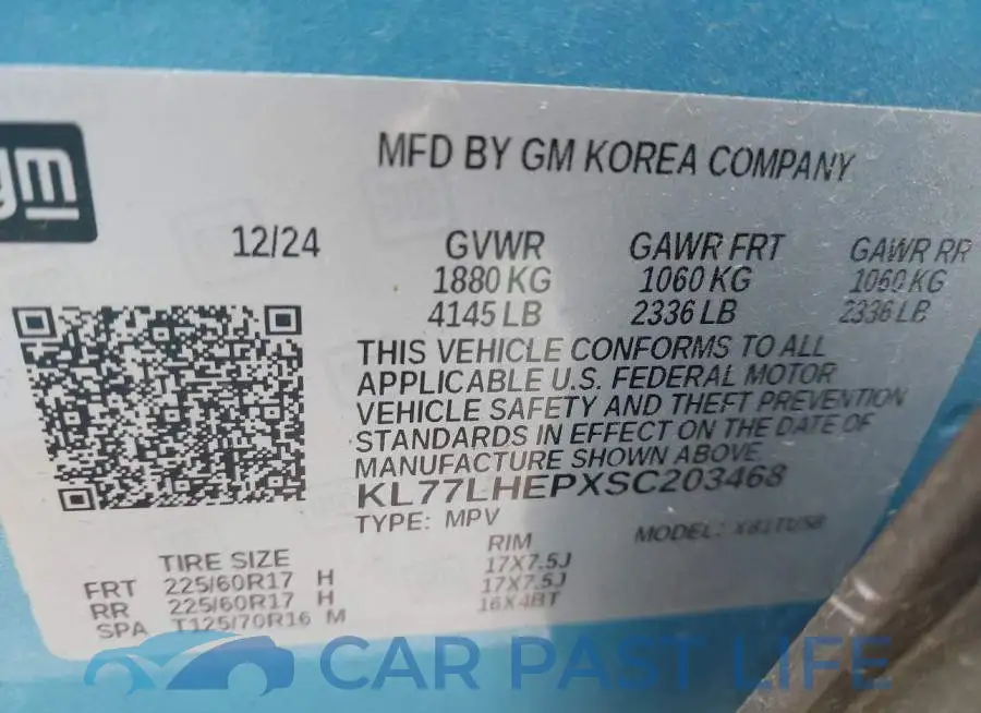 KL77LHEPXSC203468# 9