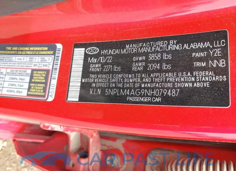 5NPLM4AG9NH079487# 9