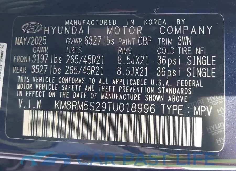 KM8RM5S29TU018996# 9