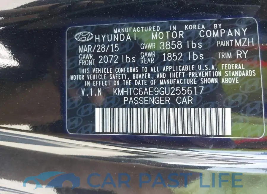 KMHTC6AE9GU255617# 9