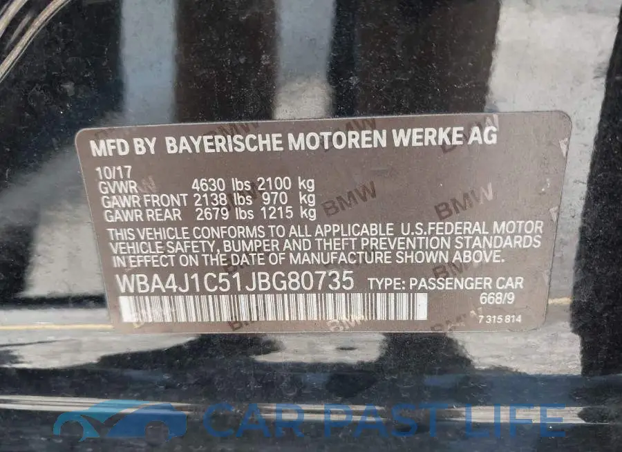 WBA4J1C51JBG80735# 9