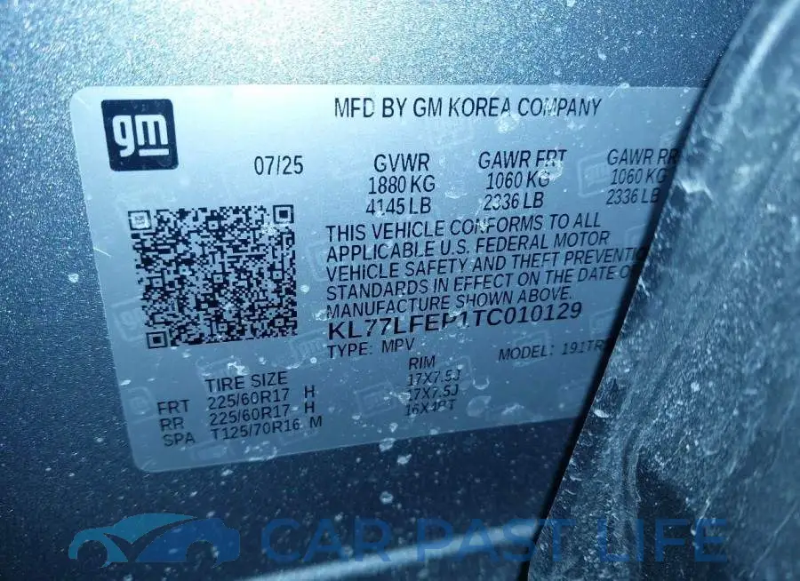 KL77LFEP1TC010129# 9