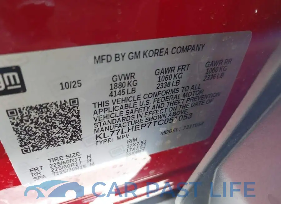 KL77LHEP7TC051053# 9