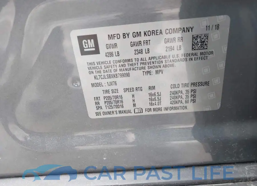 KL7CJLSBXKB799090# 9