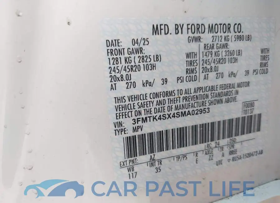 3FMTK4SX4SMA02953# 9