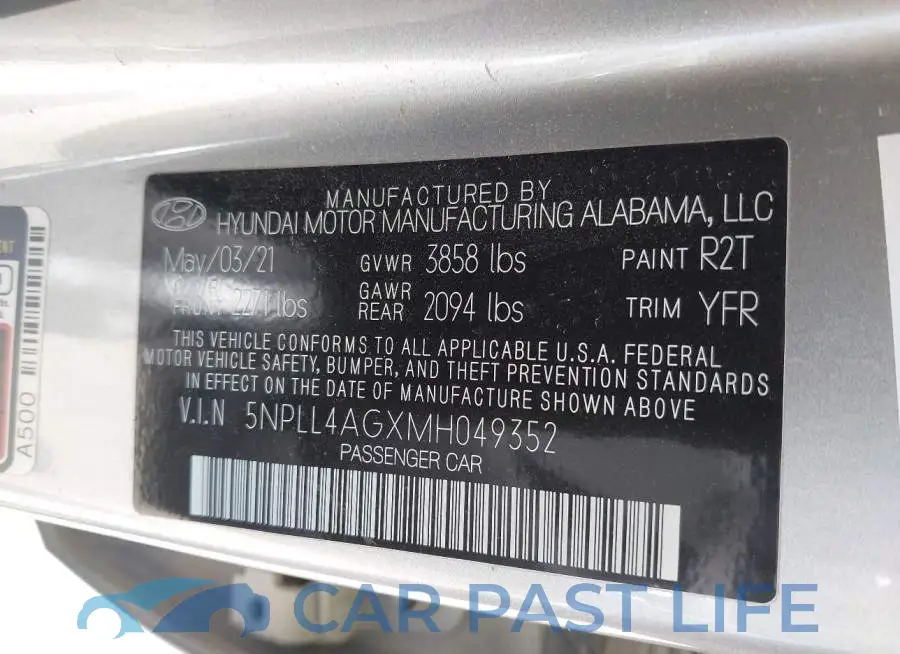 5NPLL4AGXMH049352# 9