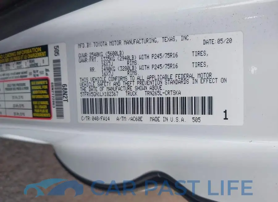 5TFRX5GN1LX182367# 9