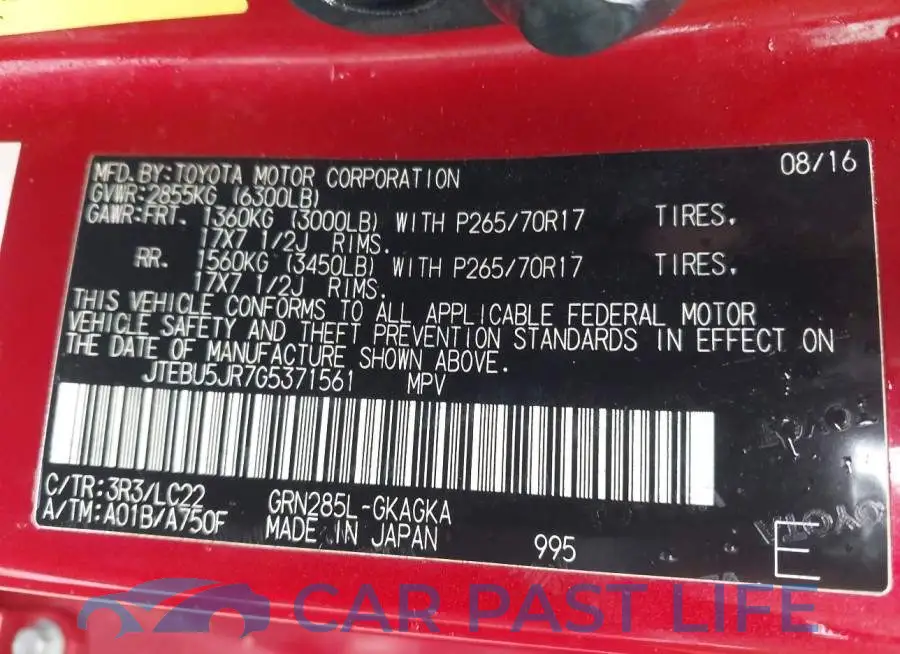 JTEBU5JR7G5371561# 9