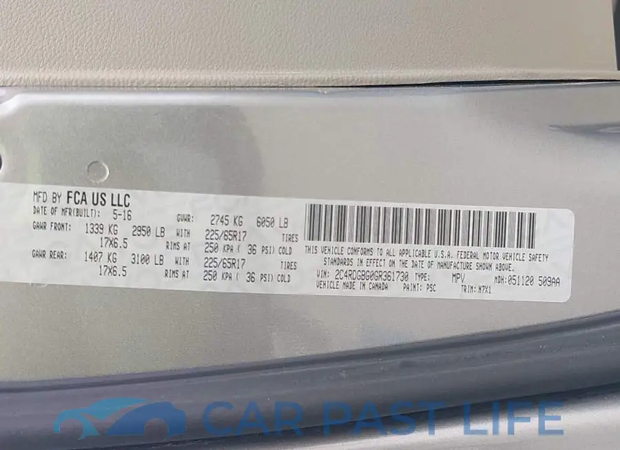 2C4RDGBG0GR361730# 9