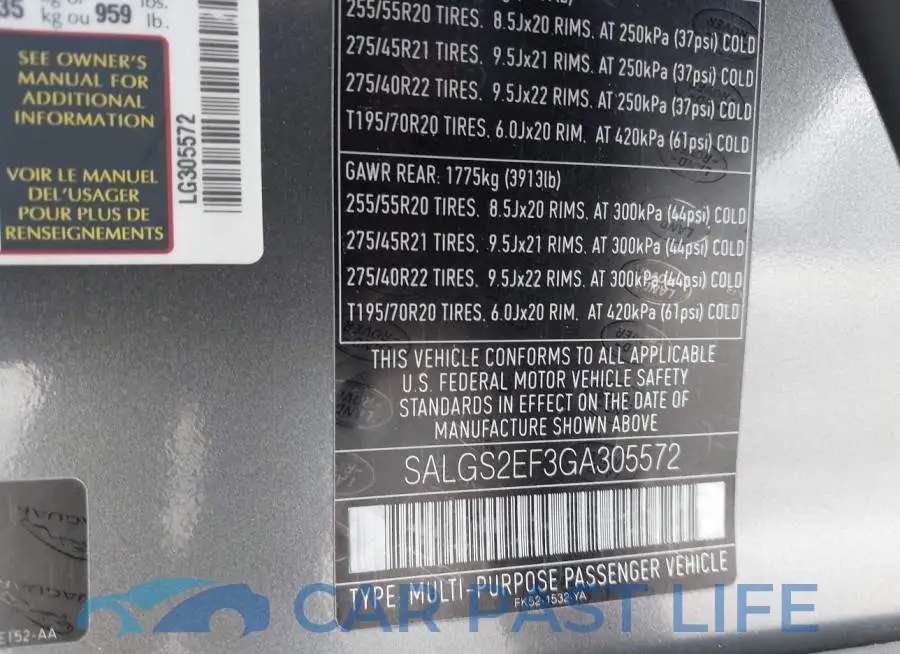 SALGS2EF3GA305572# 9