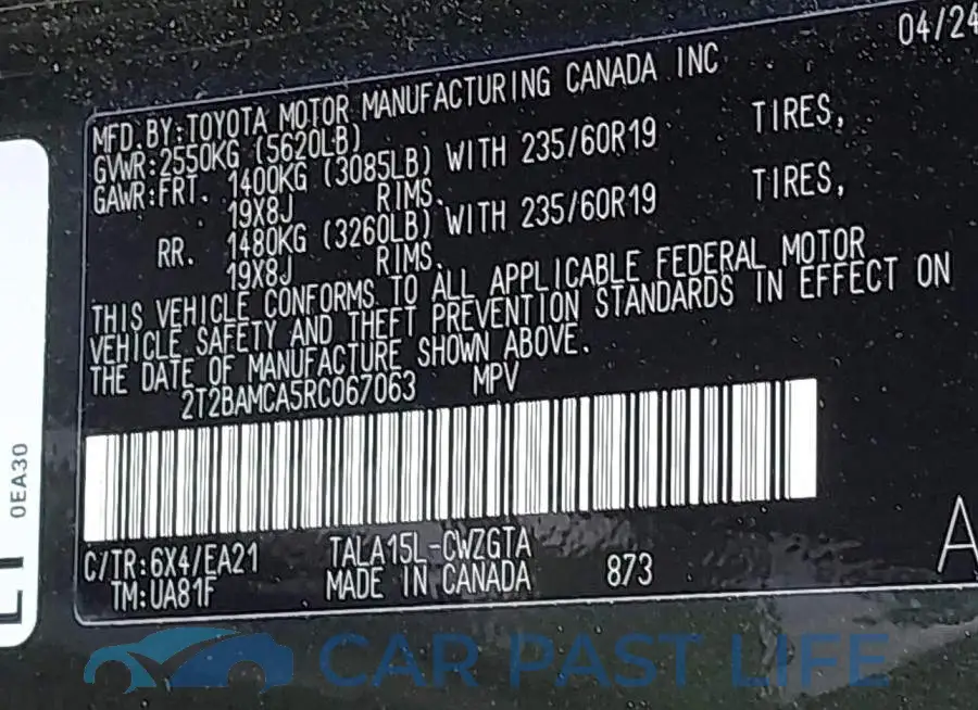 2T2BAMCA5RC067063# 9