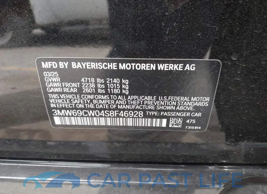 3MW69CW04S8F46928# 9