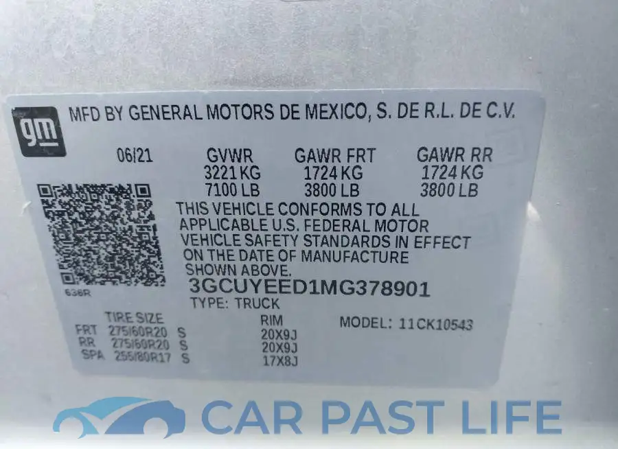 3GCUYEED1MG378901# 9