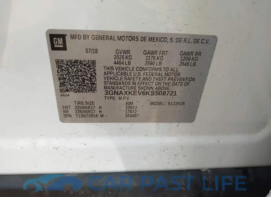 3GNAXKEV6KS508721# 9