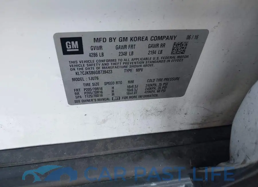 KL7CJKSB6GB739423# 9