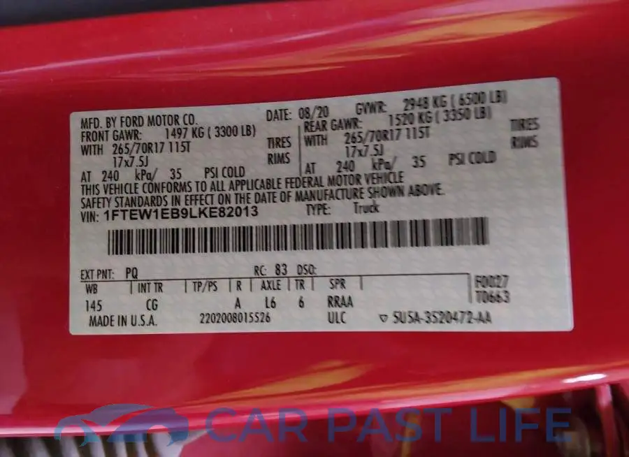 1FTEW1EB9LKE82013# 9