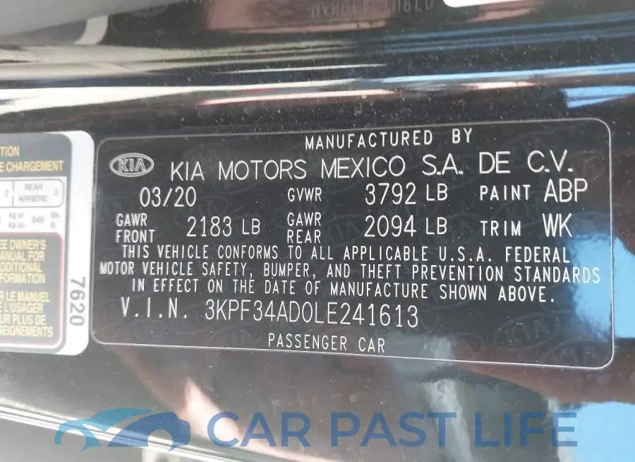 3KPF34AD0LE241613# 9