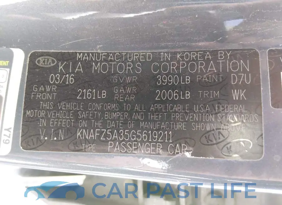 KNAFZ5A35G5619211# 9
