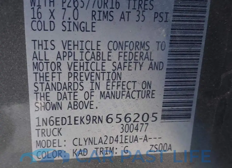 1N6ED1EK9RN656205# 9