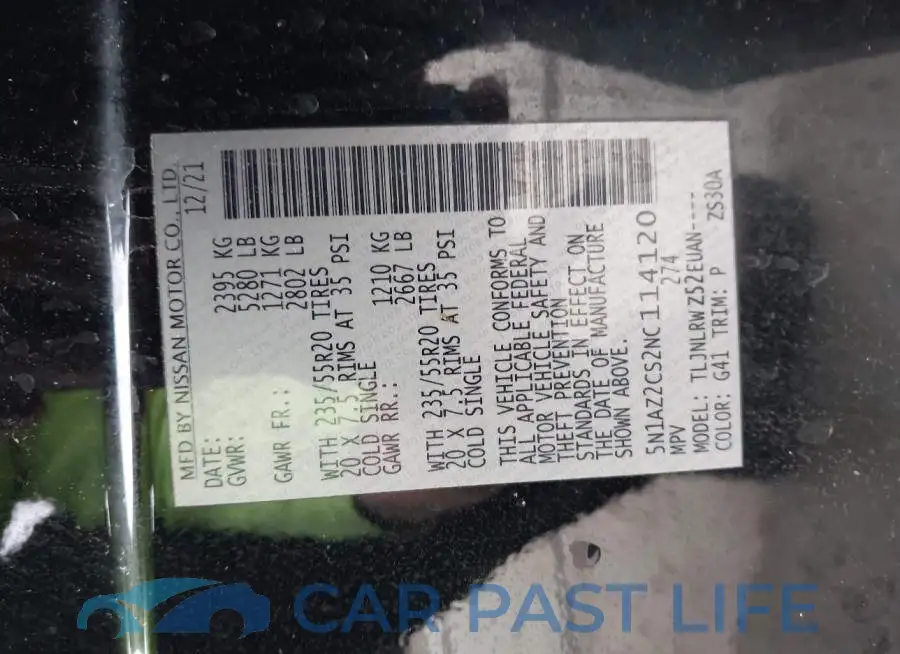 5N1AZ2CS2NC114120# 9