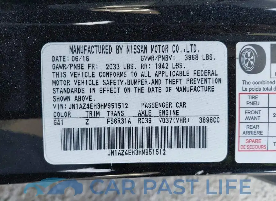 JN1AZ4EH3HM951512# 9